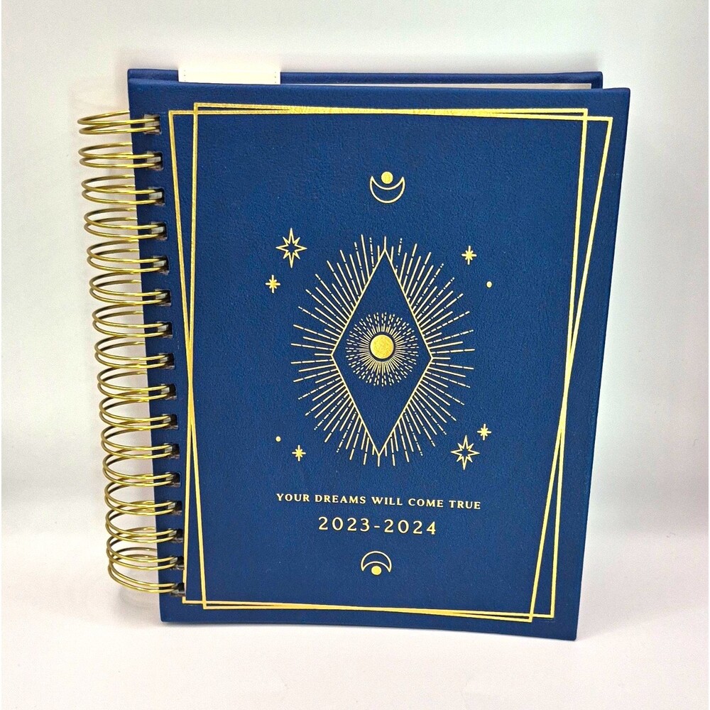 Eccolo 2023-2024 Weekly/Monthly Planner 18 Month 7 x 8 in Faux Leather Blue